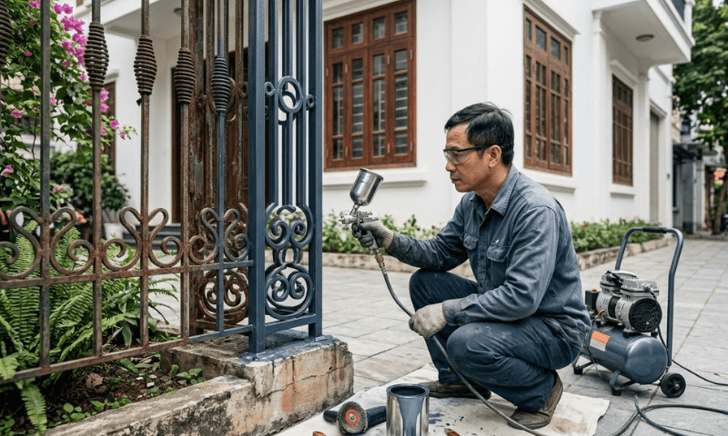 Làm mới cửa sắt hết bao nhiêu tiền? Bảng giá mới nhất 2026 tại Cơ Khí Đức Phúc