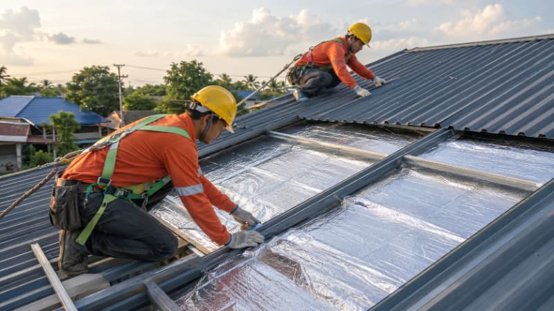 Thi công cách nhiệt mái tôn bằng sơn, tấm cách nhiệt hay PU tốt hơn?