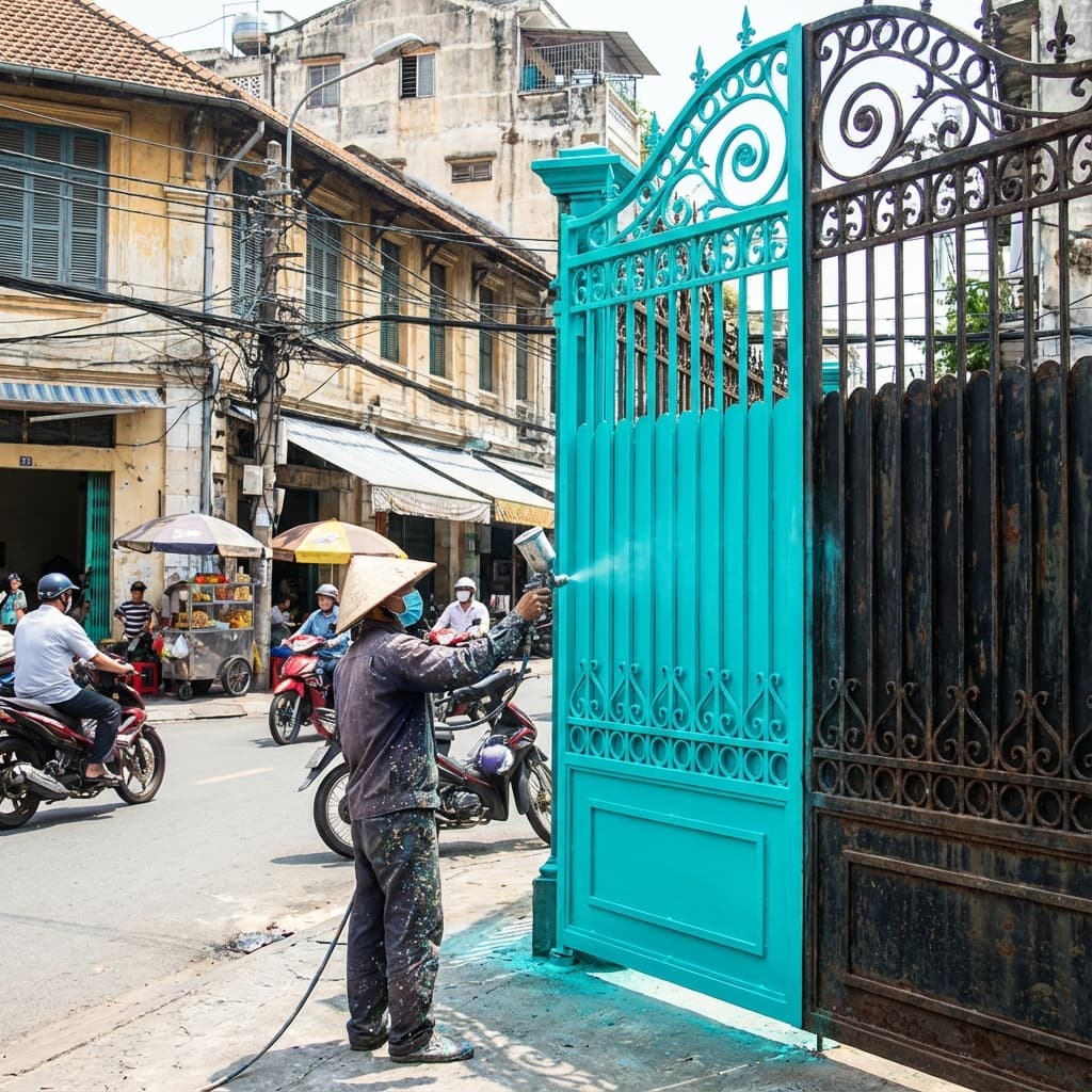 Dịch vụ sơn lại cửa sắt cũ - Biến cũ thành mới với chi phí thấp