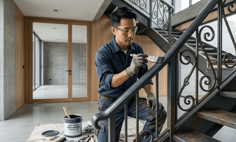 Làm mới cầu thang sắt nhanh chóng với các phương pháp cải tạo phổ biến