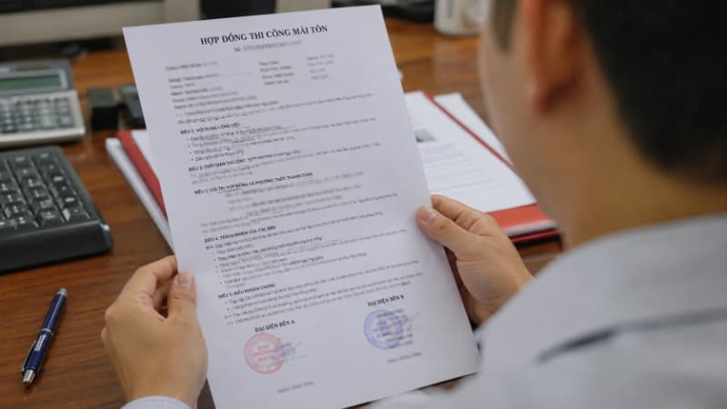 Hợp đồng thi công mái tôn và các điều khoản không thể bỏ qua