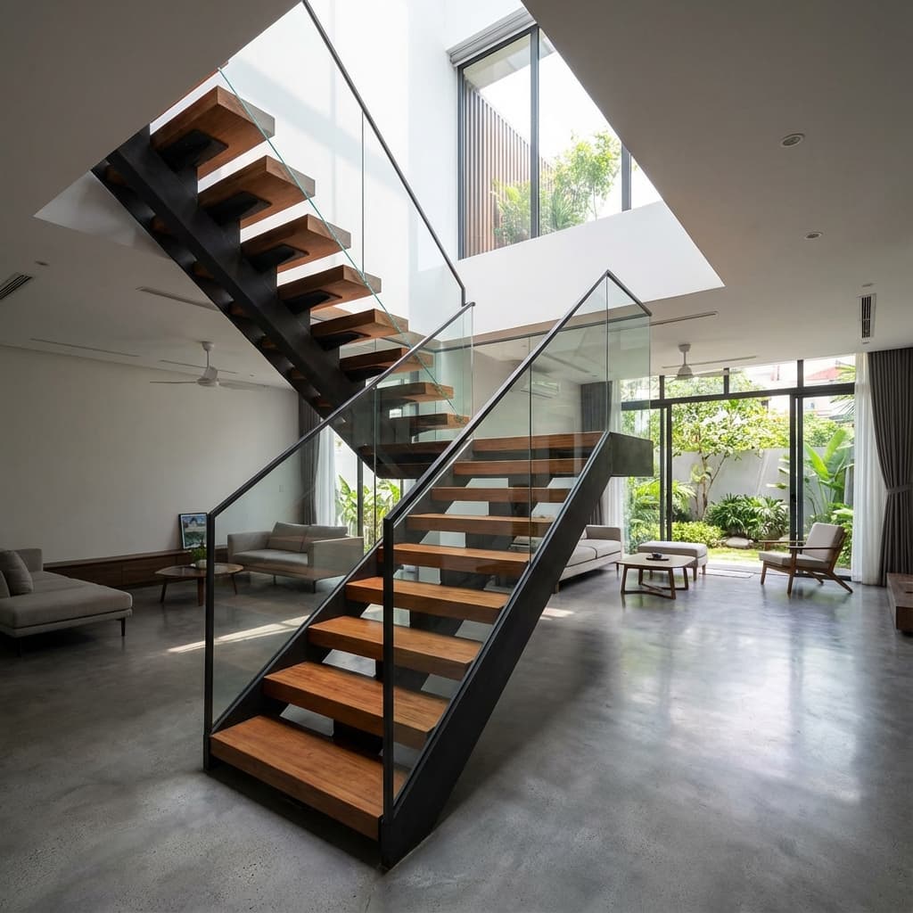 Cầu Thang Xương Cá Hiện Đại